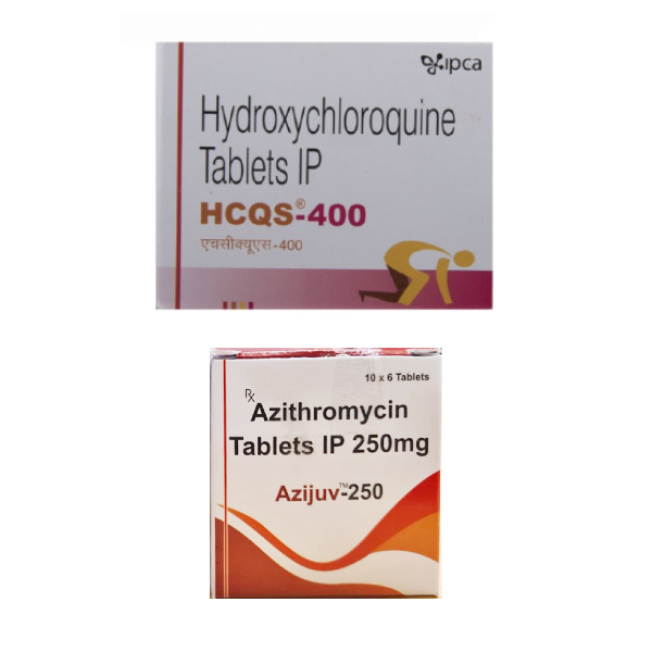 (특가상품)하이드록시클로로퀸 HCQS-400mg + 아지트로마이신 Azijuv 250mg