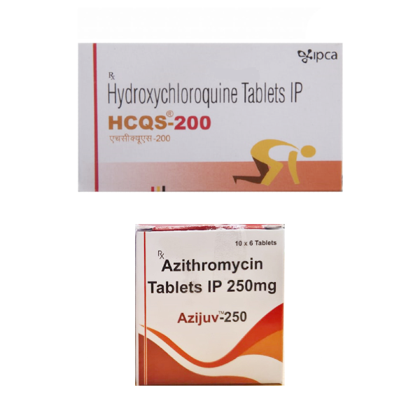 (특가상품)하이드록시클로로퀸 HCQS-200mg + 아지트로마이신 Azijuv 250mg