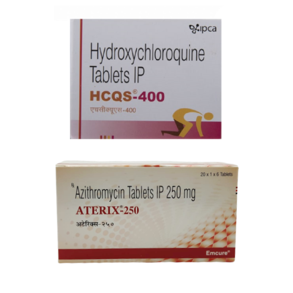 (특가상품)하이드록시클로로퀸 HCQS-400mg + 아지트로마이신 ATERIX-250mg