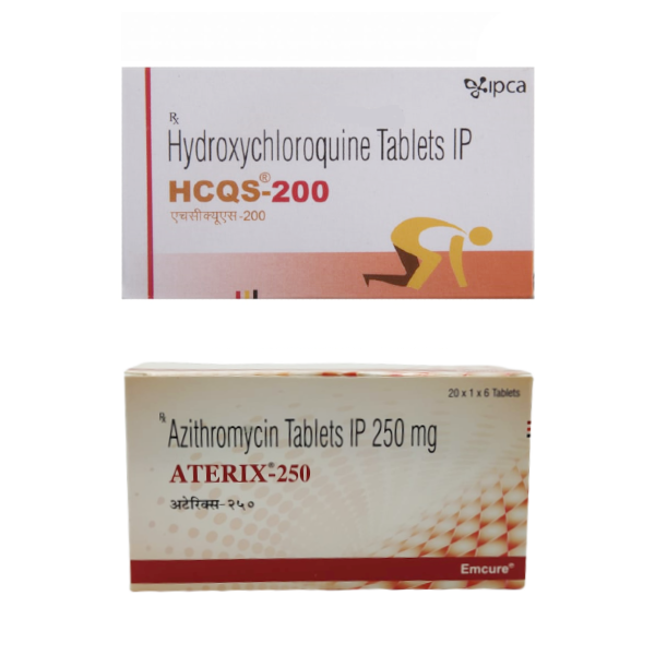 (특가상품)하이드록시클로로퀸 HCQS-200mg + 아지트로마이신 ATERIX-250mg