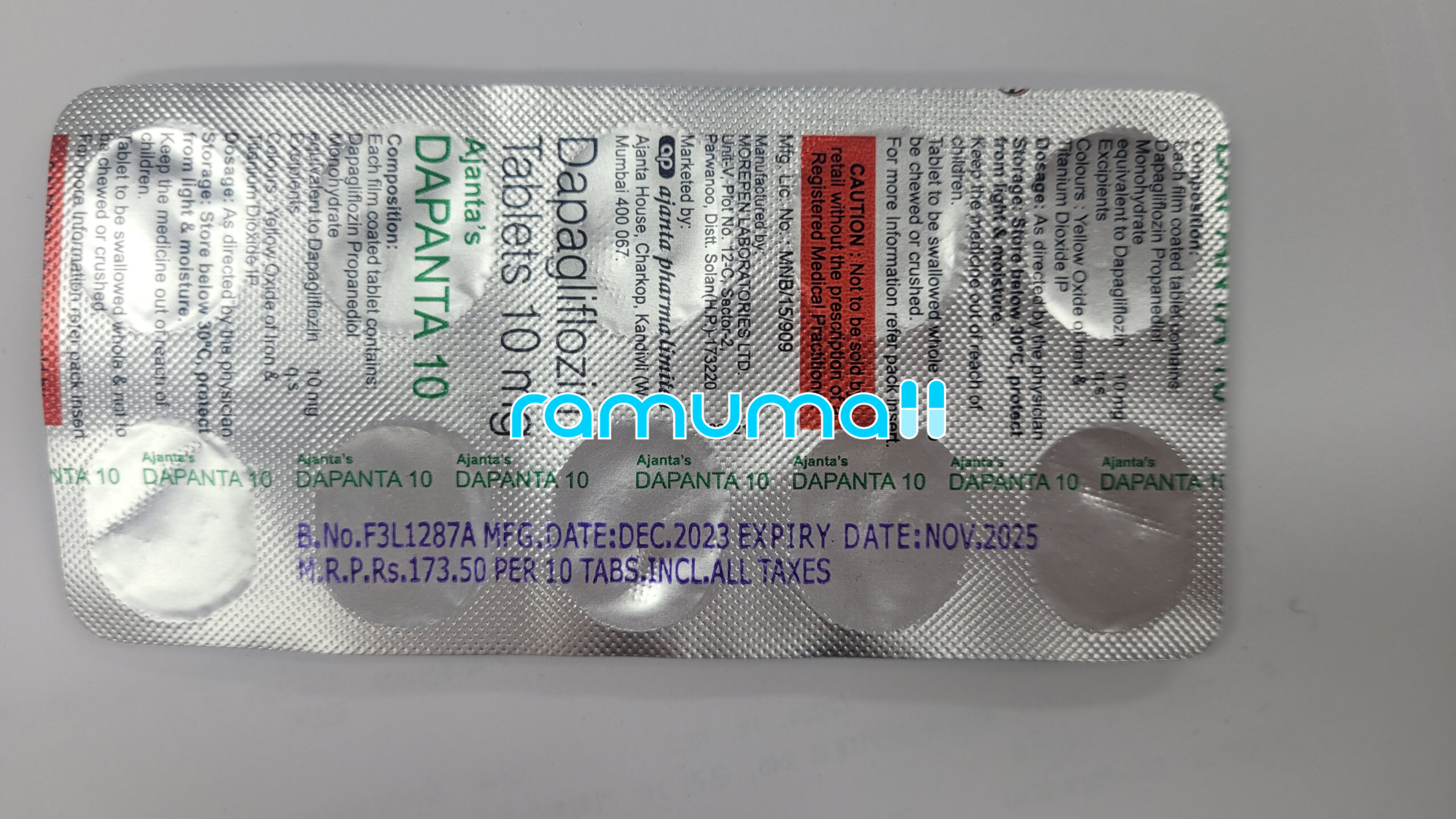 다판타 10mg (다파글리플로진 Dapagliflozin) 직구 후기