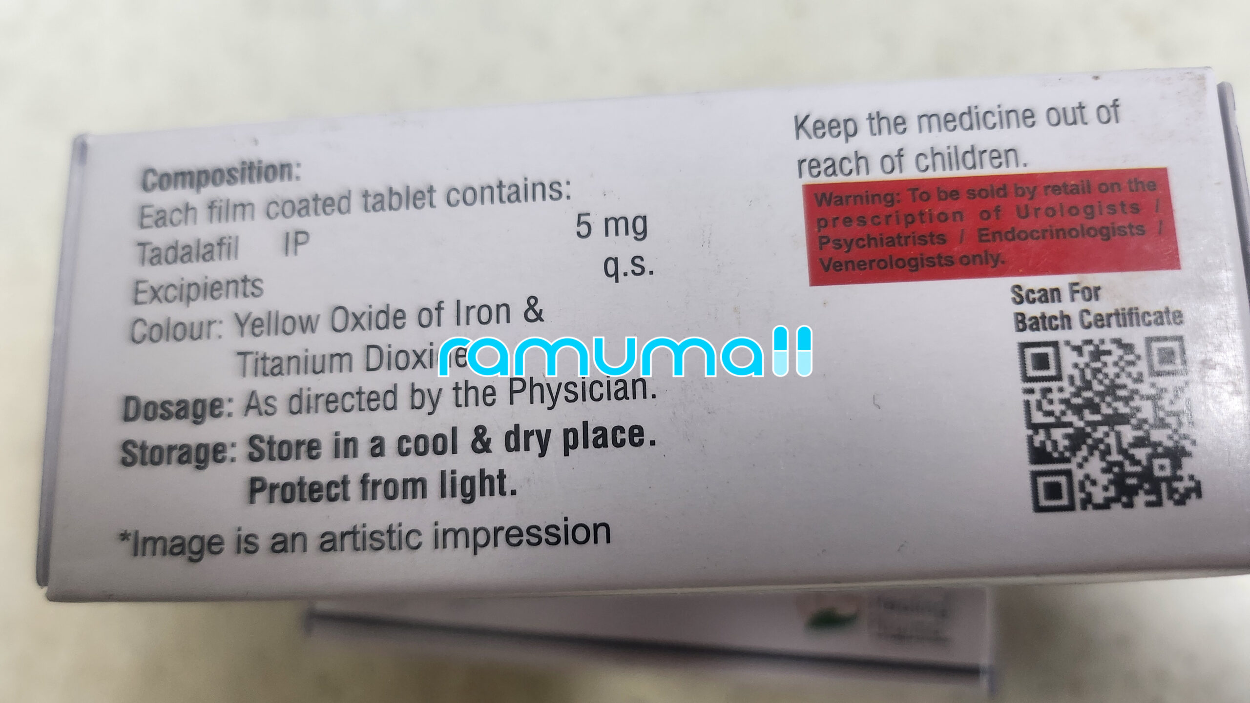 타스틸리아 5mg (타다라필 Tadalafil 5mg) 직구 후기